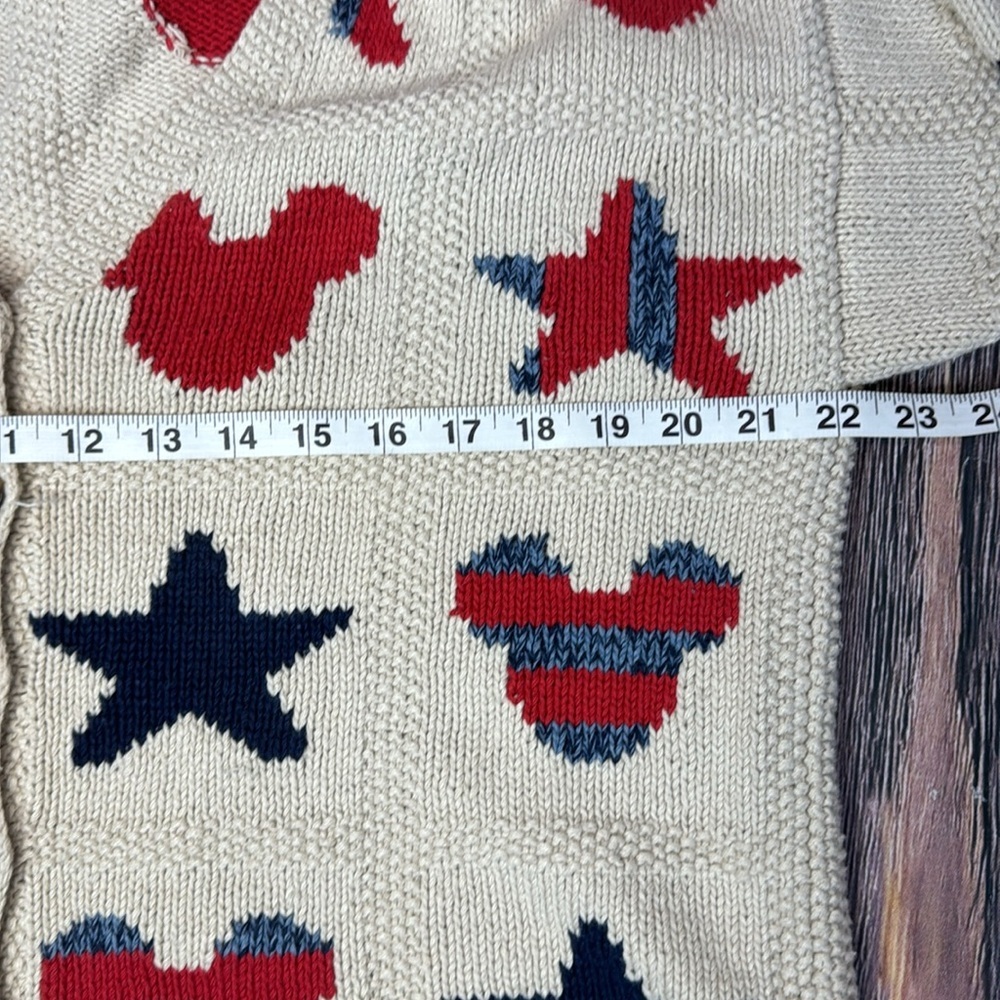 Vintage Disney Limited Edition Crochet Knit 4th of July Sweater Women's Large - Picture 9 of 10